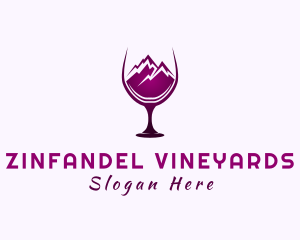 Wine Glass Mountain Peak logo design