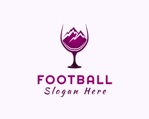 Margarita - Wine Glass Mountain Peak logo design