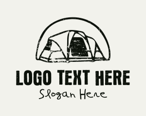 Tent - Campground Tent Arch logo design