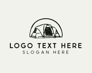 Vintage - Campground Tent Arch logo design