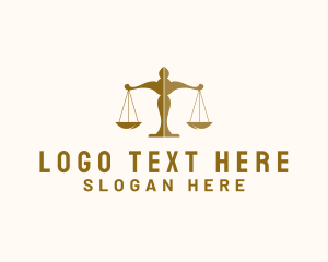 Law - Brown Justice Scale logo design