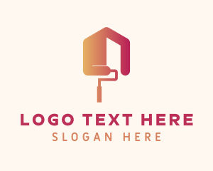 House Paint - Gradient Paint Roller logo design