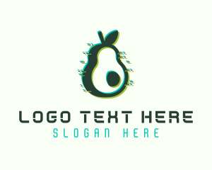 Online Gaming - Green Avocado Glitch logo design