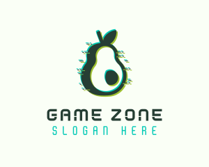 Green Avocado Glitch logo design