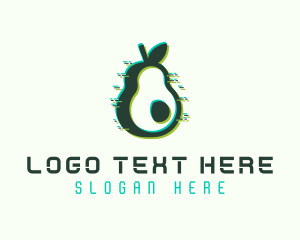 Game - Green Avocado Glitch logo design