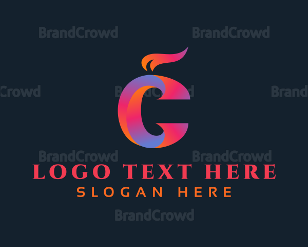 Gradient Flame Letter C Logo