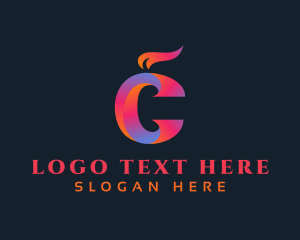 Fire - Gradient Flame Letter C logo design