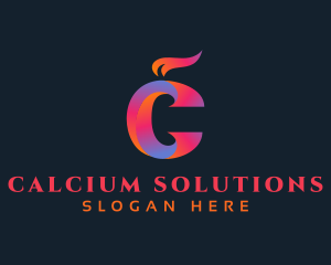 Gradient Flame Letter C logo design