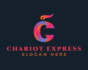 Gradient Flame Letter C logo design