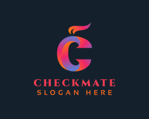 Gradient Flame Letter C logo design