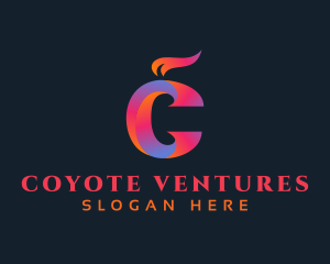 Gradient Flame Letter C logo design