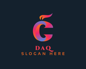 Advertising - Gradient Flame Letter C logo design