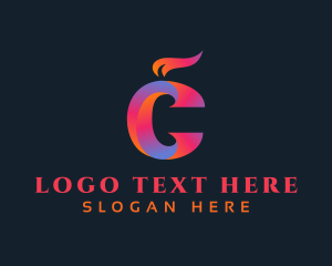 App - Gradient Flame Letter C logo design