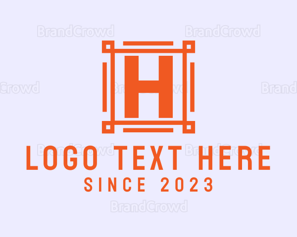 Orange Pattern Letter H Logo