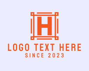 Pattern - Orange Pattern Letter H logo design