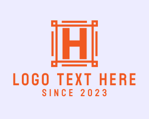 Letter H - Orange Pattern Letter H logo design