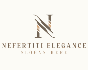 Stylish Feminine Letter N logo design