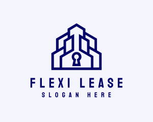 Real Estate Building Keyhole logo design