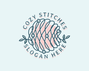 Quilting - Floral Yarn Thread logo design