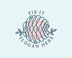 Floral Yarn Thread logo design