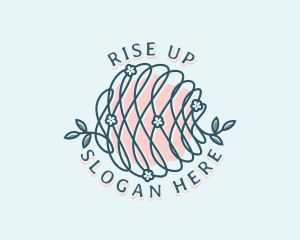 Floral Yarn Thread logo design