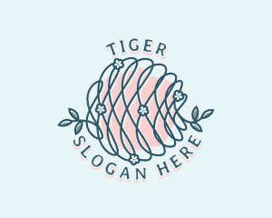 Floral Yarn Thread logo design