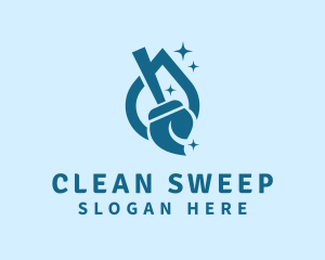 Mopping - Cleaning Mop Janitorial logo design