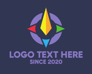 Location Pin - Colorful Modern Compass logo design