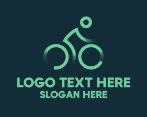 Triathlete - Green Bike Cyclist logo design
