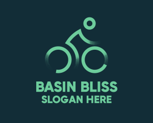 Green Bike Cyclist logo design