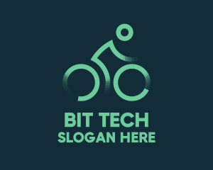 Green Bike Cyclist logo design