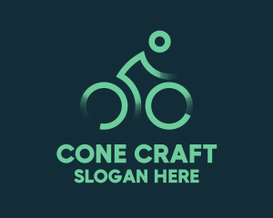 Green Bike Cyclist logo design