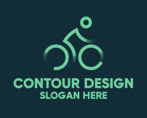 Green Bike Cyclist logo design