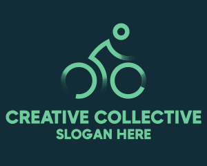 Green Bike Cyclist logo design