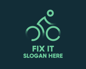 Green Bike Cyclist logo design