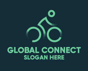 Green Bike Cyclist logo design