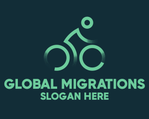 Green Bike Cyclist logo design