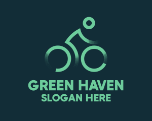 Green Bike Cyclist logo design