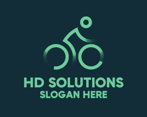 Green Bike Cyclist logo design