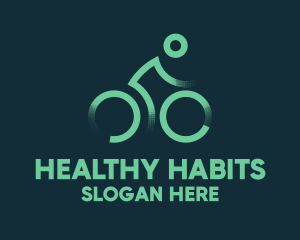 Green Bike Cyclist logo design