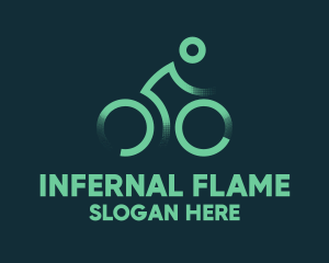 Green Bike Cyclist logo design