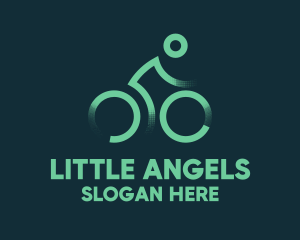 Green Bike Cyclist logo design