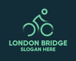 Green Bike Cyclist logo design