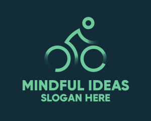 Green Bike Cyclist logo design