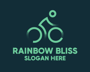 Green Bike Cyclist logo design