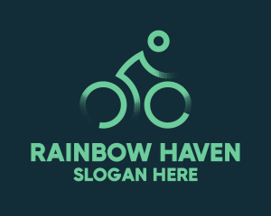 Green Bike Cyclist logo design