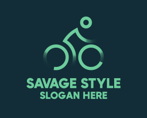 Green Bike Cyclist logo design