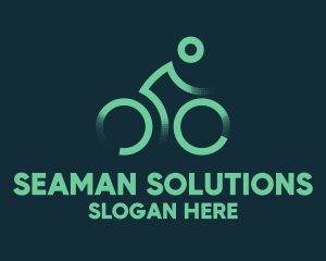 Green Bike Cyclist logo design