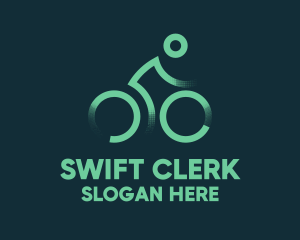 Green Bike Cyclist logo design