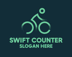 Green Bike Cyclist logo design